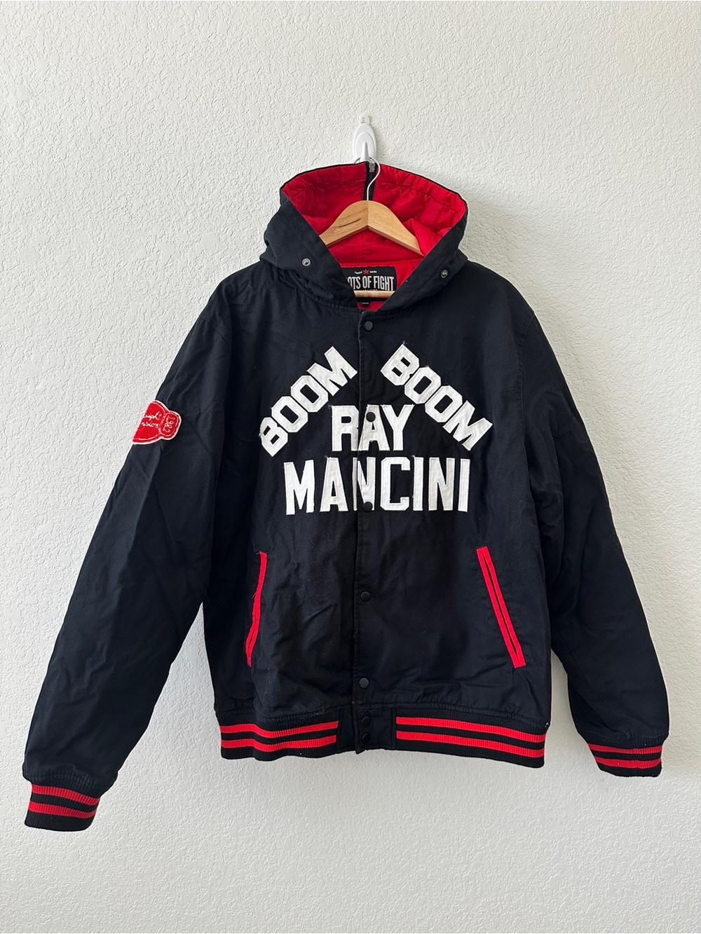 Rare 3XL Roots of Fight Boom Boom Ray Mancini Hoodie Letterman Jacket